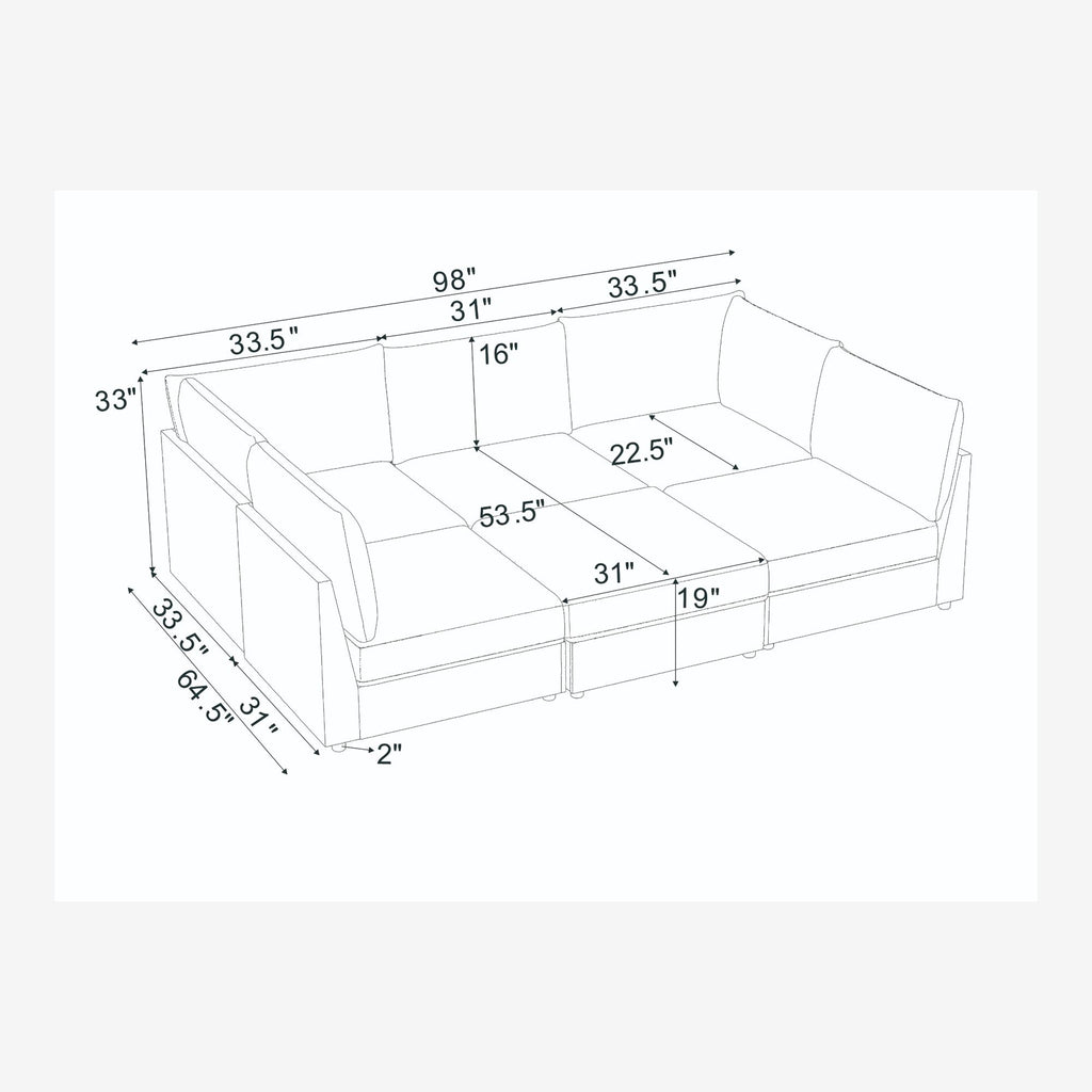 Reversible Modular Sectional & Custom Configuration And Premium Upholstery - Dark Green