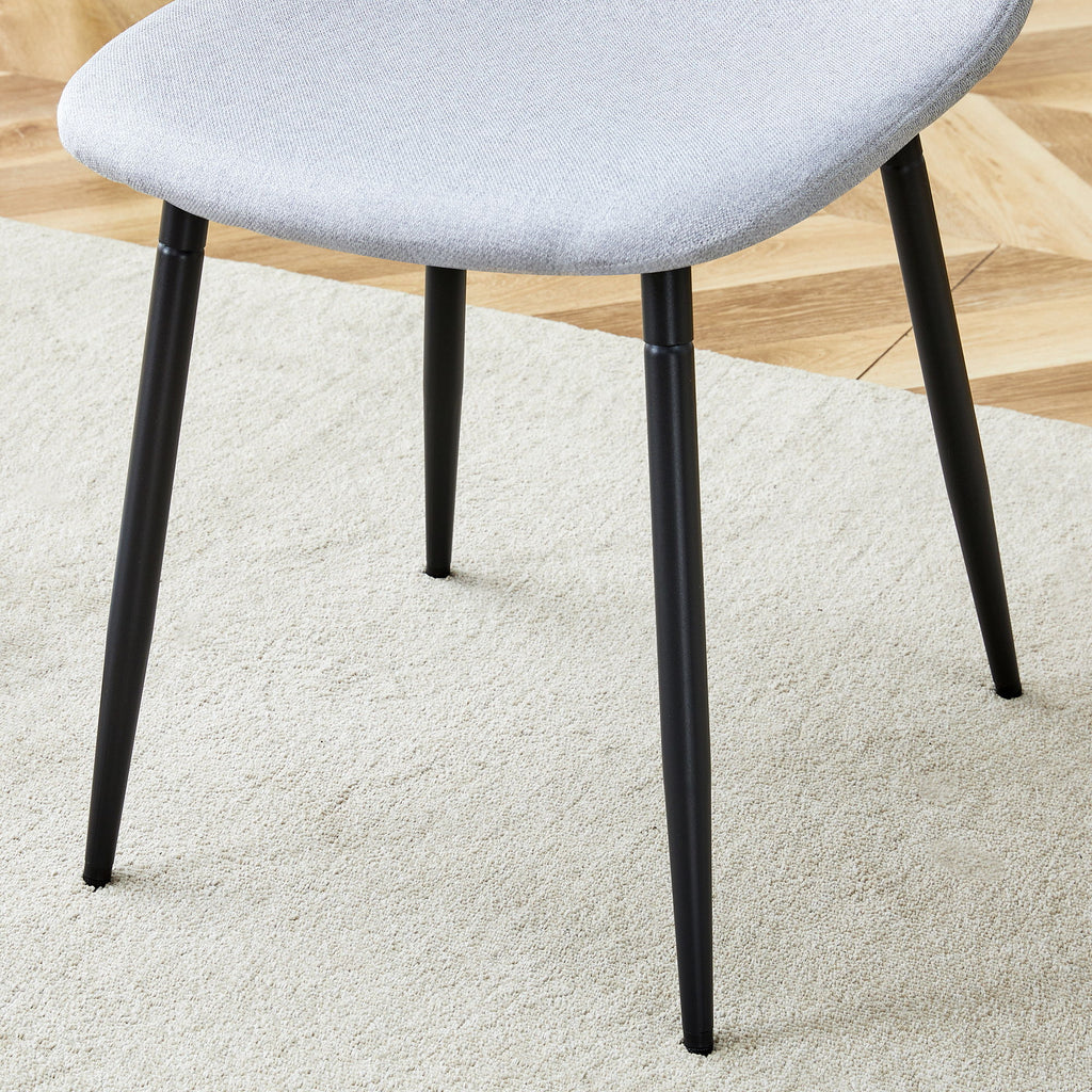 Modern Medieval Style Cushioned Side Chairs Set With Metal Legs For Kitchens