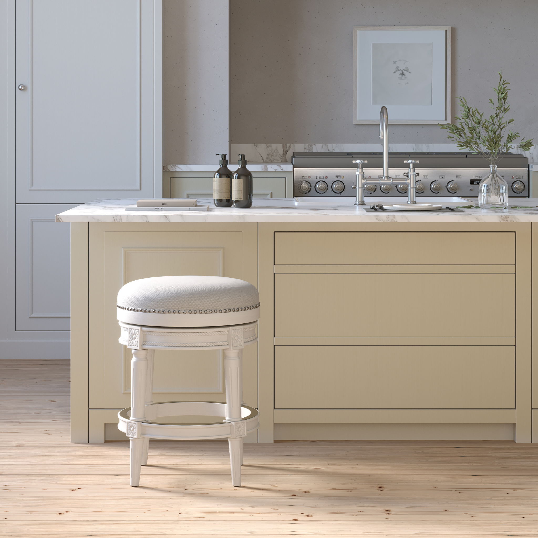 Rustic Elegance Backless Swivel Stool