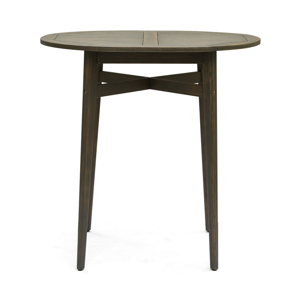 Outdoor Acacia Wood Bar Table With Slat Top