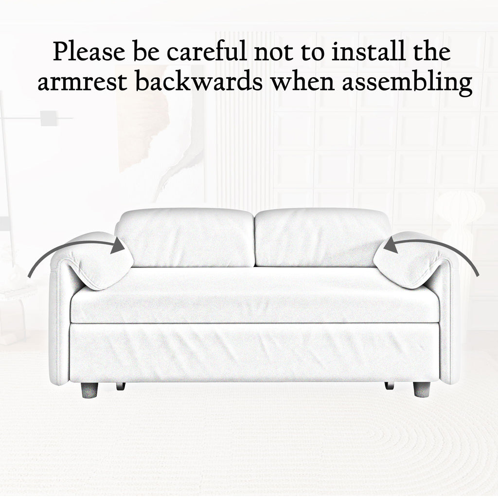 Sofa, Dual Purpose Lounge With Retractable Queen Size Bed