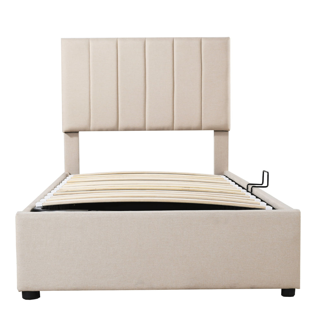 Upholstered Platform Bed With A Hydraulic Storage System