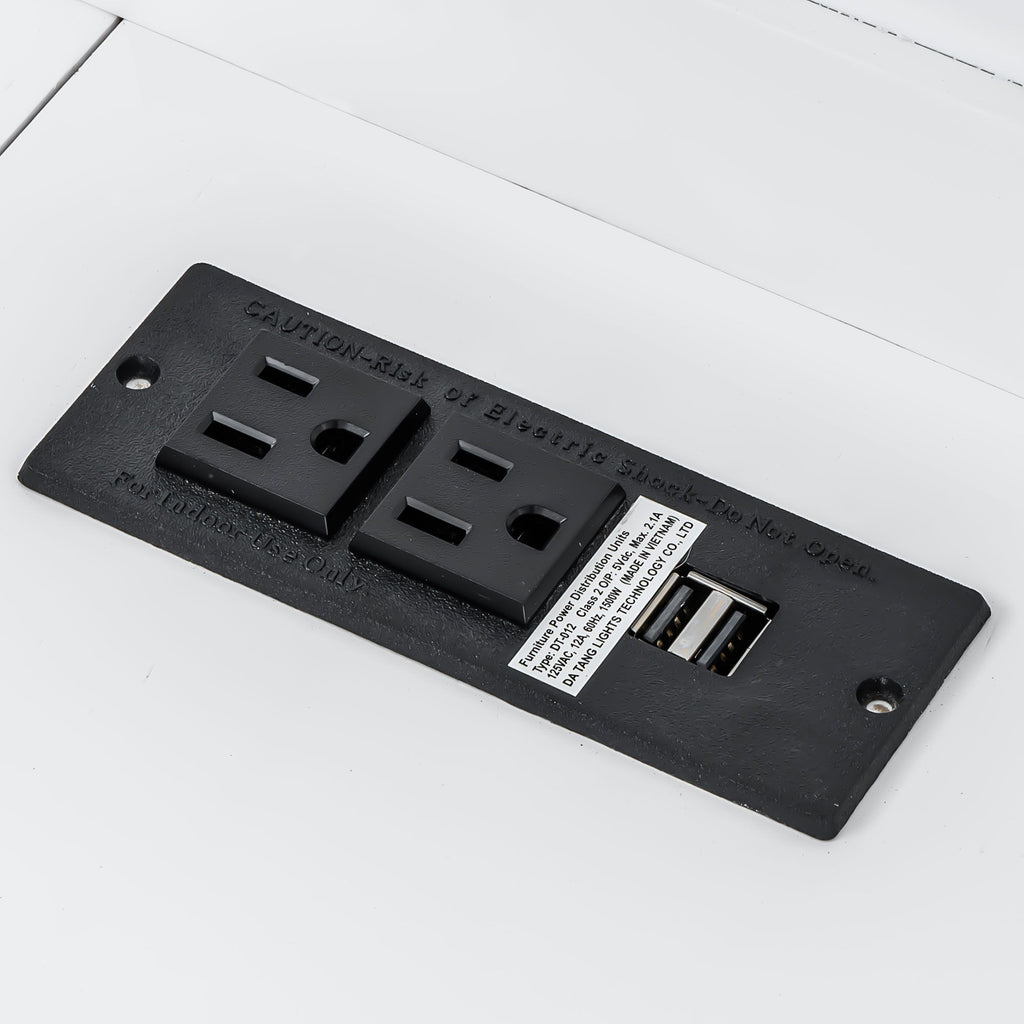 Murphy Bed With Desk, LED Light And USB Charging Station