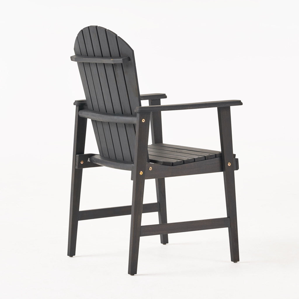 Outdoor Weather Resistant Acacia Wood Adirondack Dining Chairs (Set of 2)