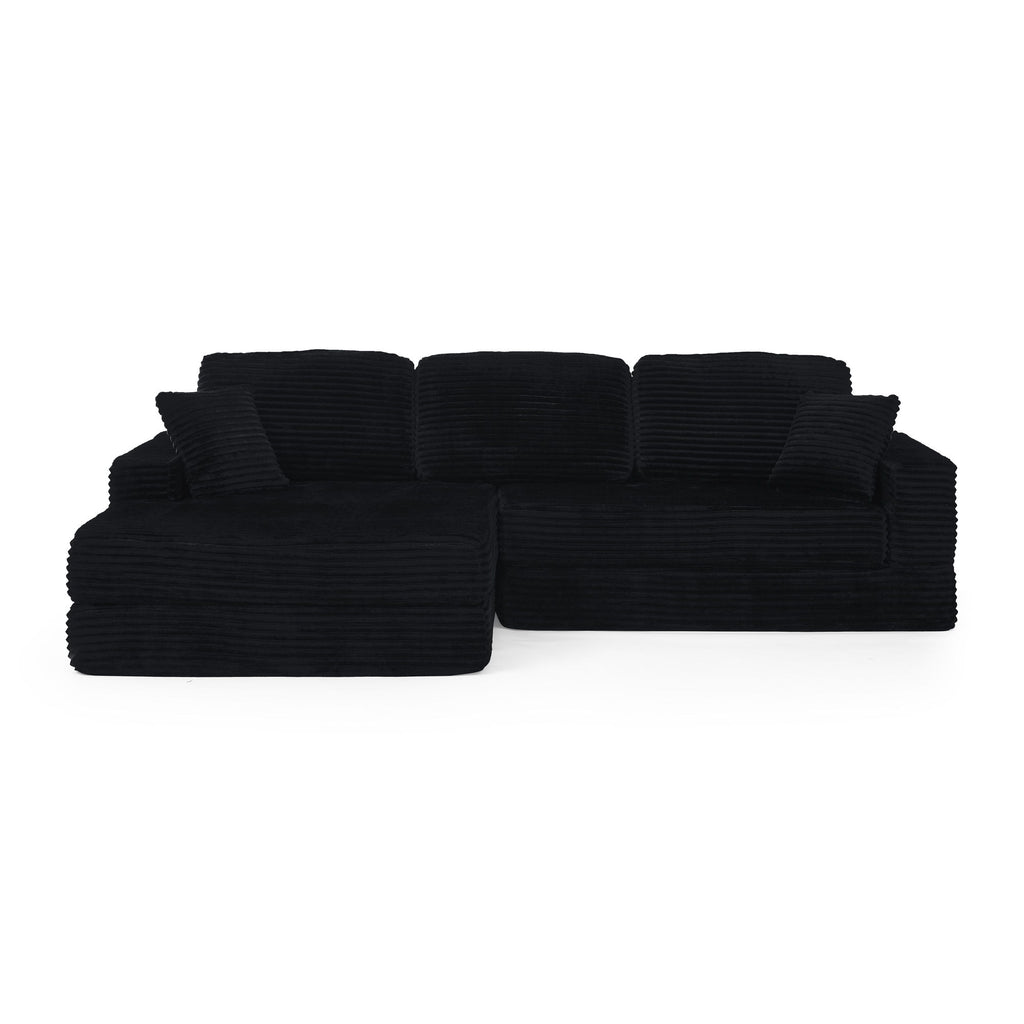 Modern Minimalist L Shape Modular Sectional Sofa, Couch