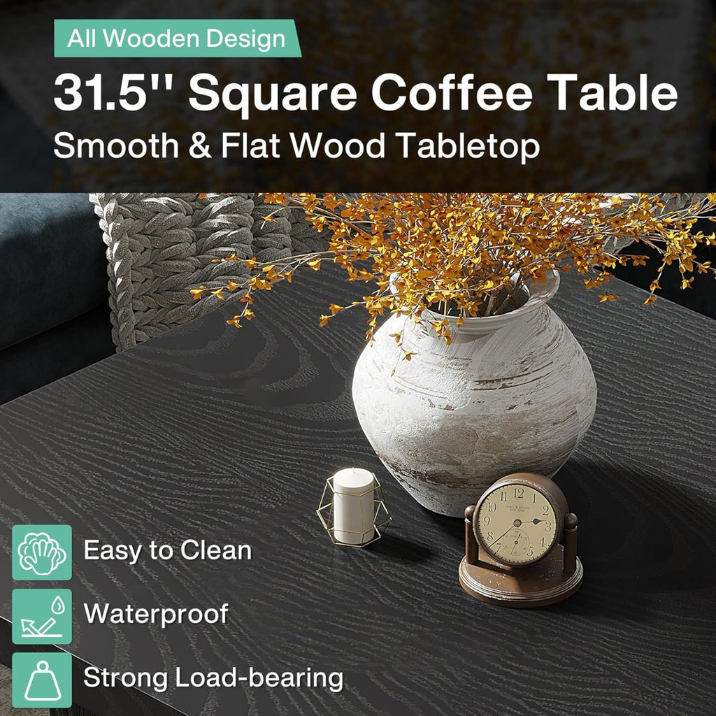 Modern Fluted Square Coffee Table
