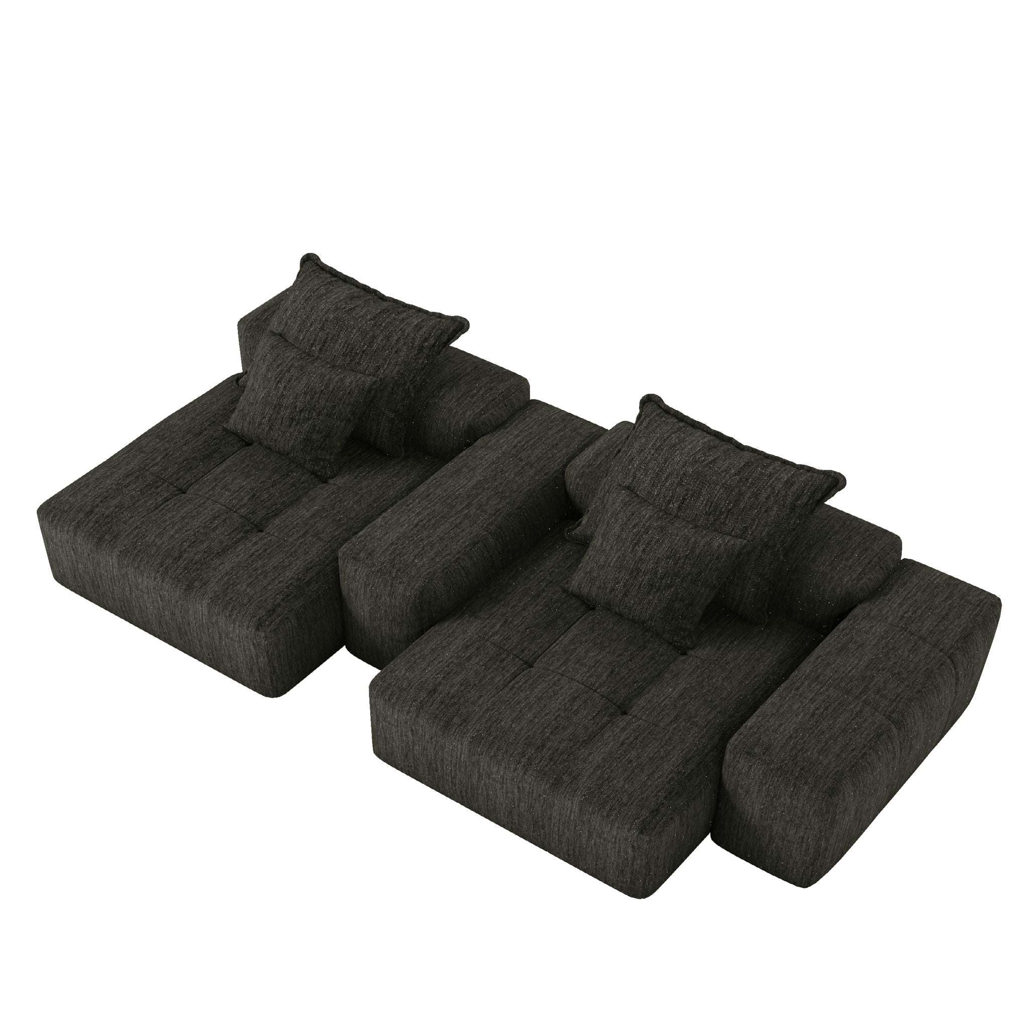 Modern Oversized Diy Combination, Modular Sectional Sofa With Pillows