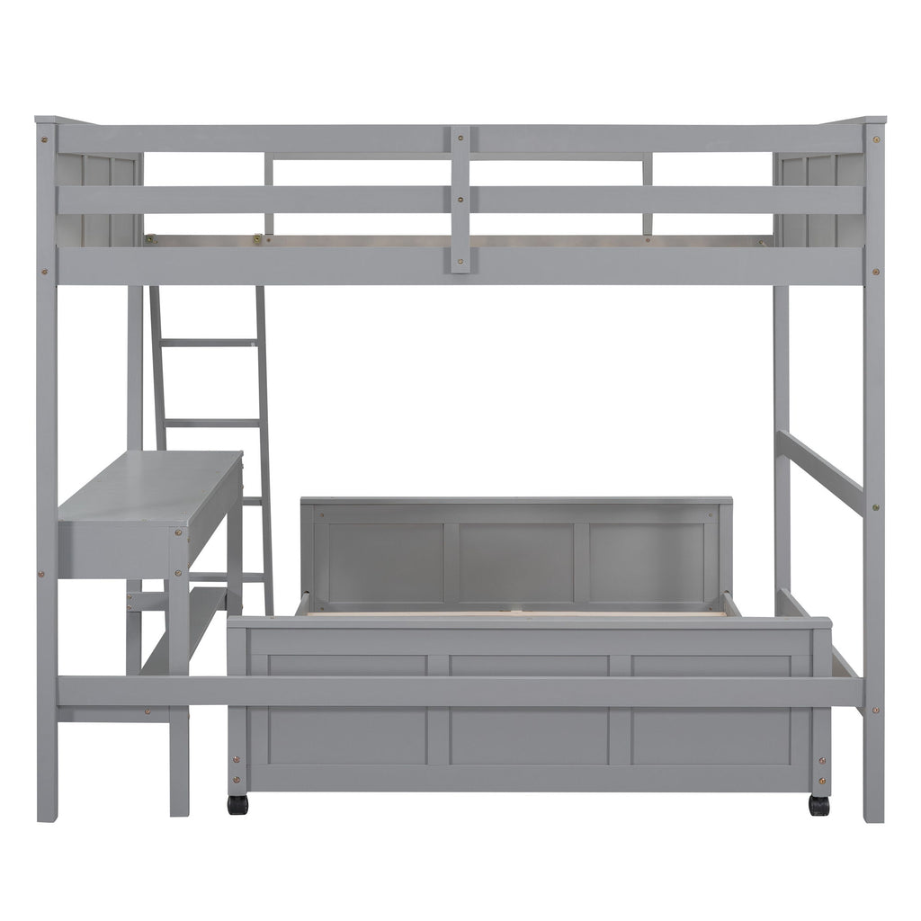 Full Over Full Bunk Bed With Desk