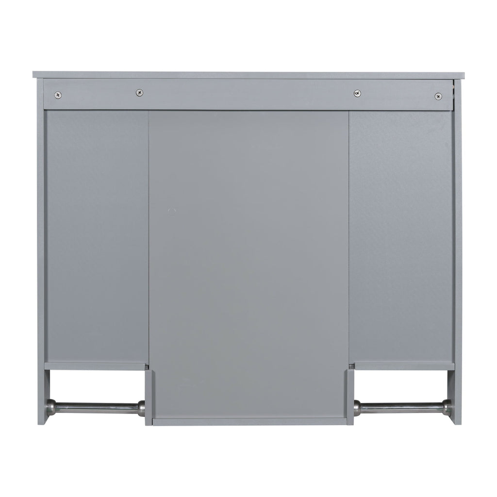 Wall Mounted Bathroom Storage Cabinet With Mirror, Medicine Cabinet With Towel Bar