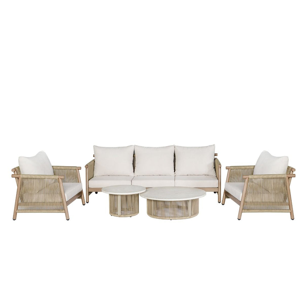 Zira - 5 Piece Patio Sofa Set - Beige