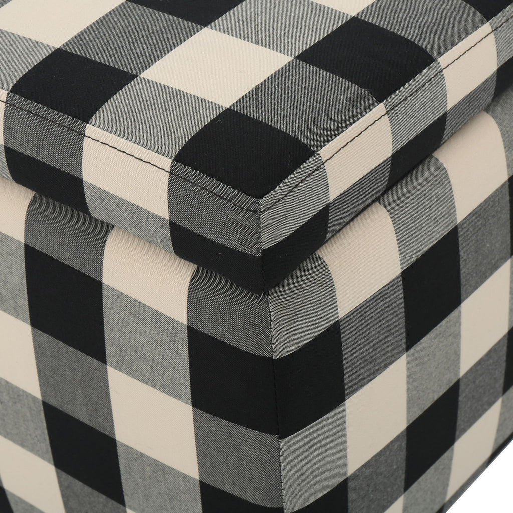 Contemporary Storage Ottoman With Seating And Storage - Black