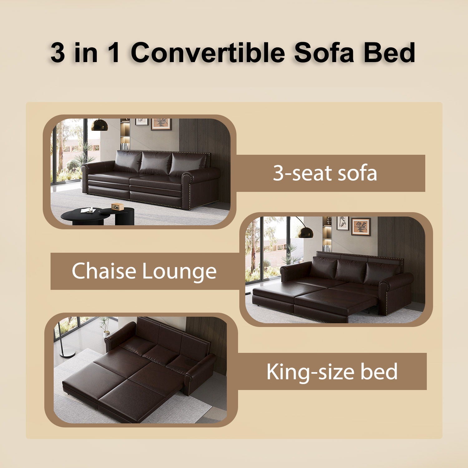 Chesterfield Sofa & Pull Out Bed