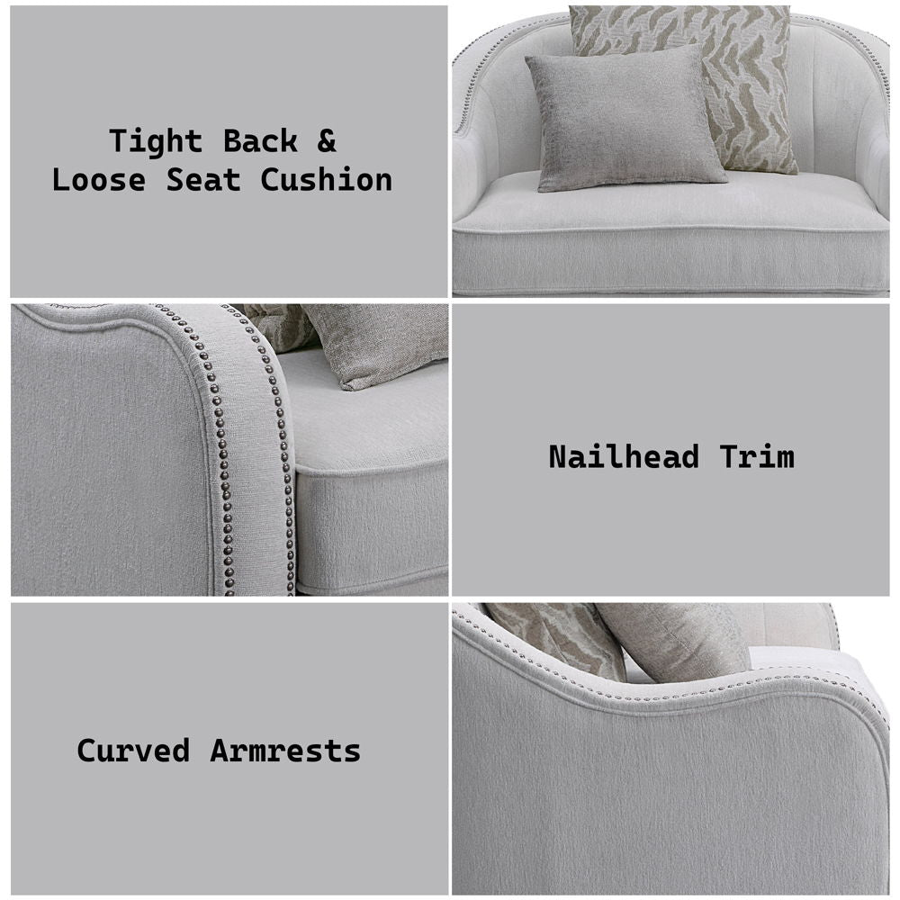 Mahler - Chair With 2 Pillows - Beige Linen