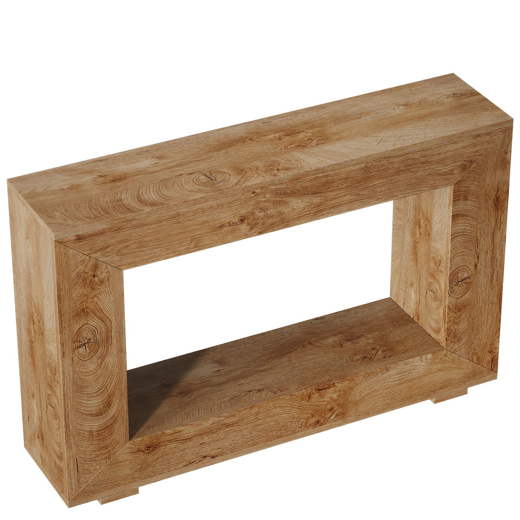 Narrow Entryway Storage Console Table With Open Shelf