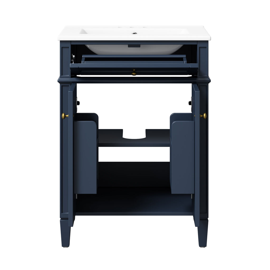 Modern Bathroom Vanity With Tip-Out Drawer And Soft-Close Hinges
